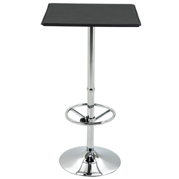 prezzo Table Haute 64x64x109 cm Plateau Simili Cuir Noir