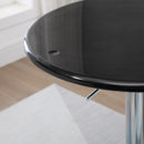 Tavolino da Bar Ø61x76-97 cm in Acciaio e ABS Nero-8