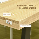 Tavolo da Pranzo 180x90x76 cm in Legno e Acciaio Nero-5