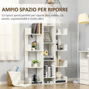 Libreria ad Albero 96x30x150 cm 13 Ripiani Bianco-4