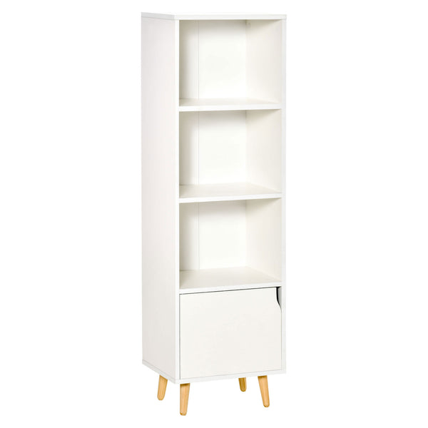 online Bibliothèque avec 3 étagères et 1 armoire 40x30x129,5 cm en bois blanc