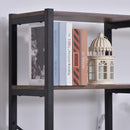 Libreria 6 Ripiani 100x30x182 cm in Legno e Metallo  Nera-10