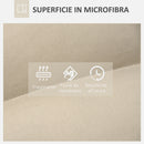 Poltrona Imbottita 62x62x95 cm in Tessuto Microfibra Beige-6