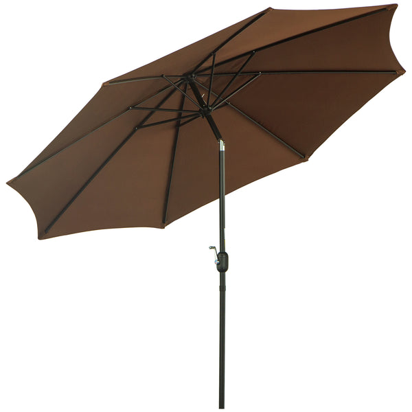 online Parasol de jardin 3x2,45 m inclinable sur mât en acier Ø38 mm Café