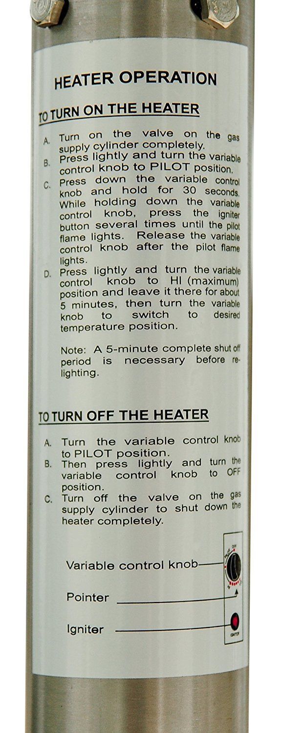 Stufa da Esterno Fungo a Gas in Acciaio Inox Patio Heater -3