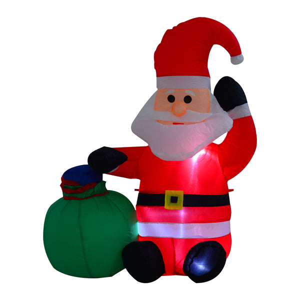 Père Noël gonflable lumineux LED en polyester avec ventilateur 70x45x120 cm prezzo
