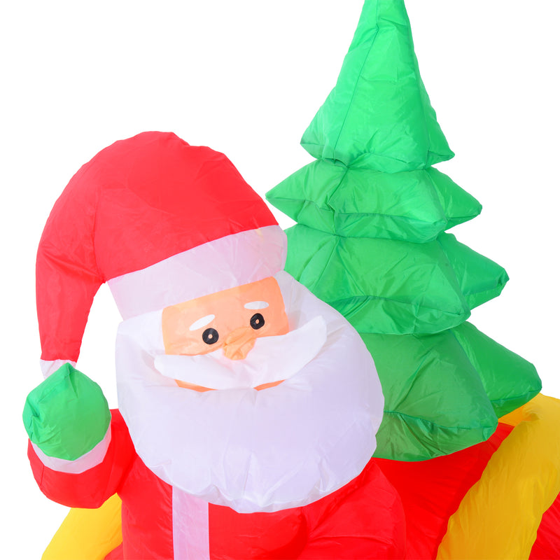 Babbo Natale con Renne Gonfiabile a LED 210x80x120 cm -4