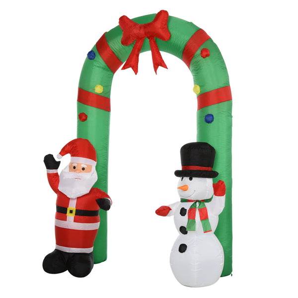 online Arche de Noël Gonflable H244 cm avec Lumières LED Père Noël et Bonhomme de Neige pour Extérieur