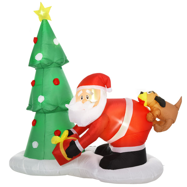 sconto Père Noël avec sapin gonflable 190x100x210 cm avec lumières LED