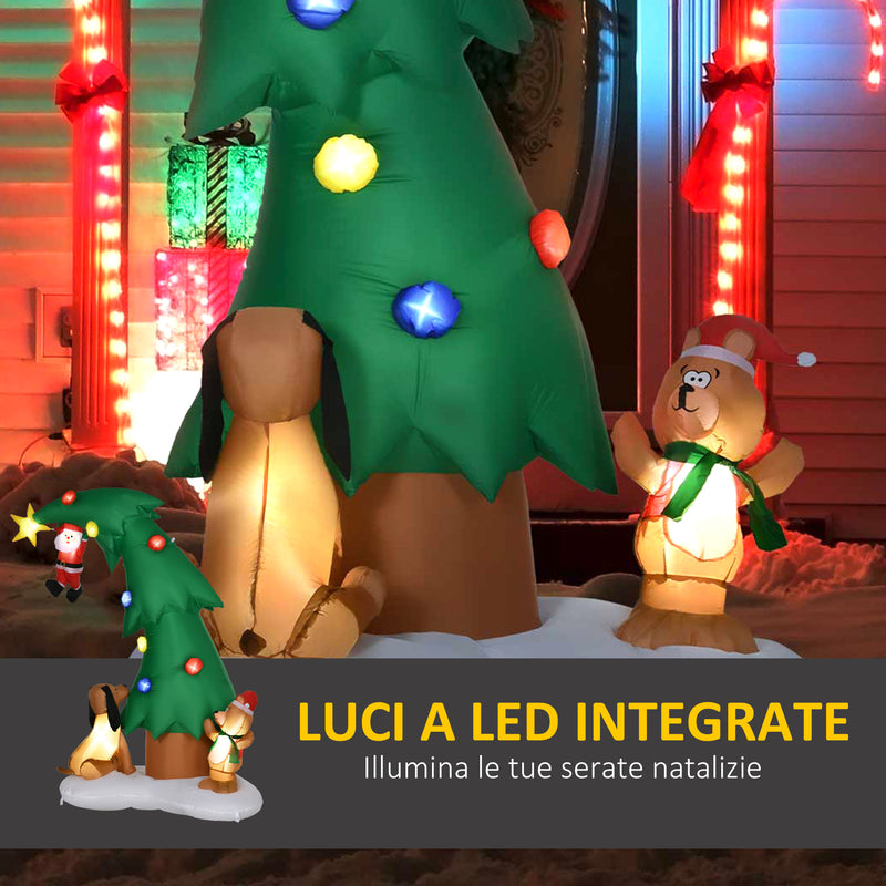 Albero di Natale Gonfiabile 155x93x224 cm con Luci a LED -4