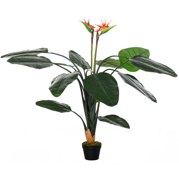 acquista Plante Artificielle Strelitzia Reginae H155 cm avec Pot Vert et Rouge