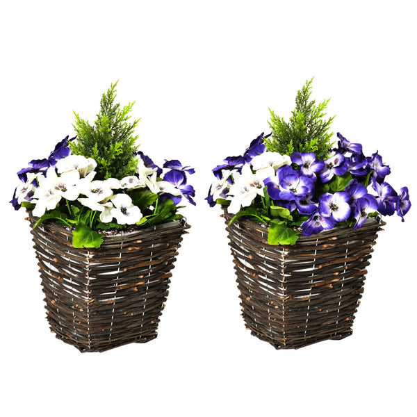 prezzo Vase Faux Fleurs Phalaenopsis H45 cm Faux Plante Fleurs Violettes et Blanches