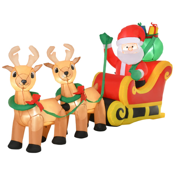 prezzo Père Noël gonflable lumineux 240x57x112 cm avec traîneau et renne Rouge
