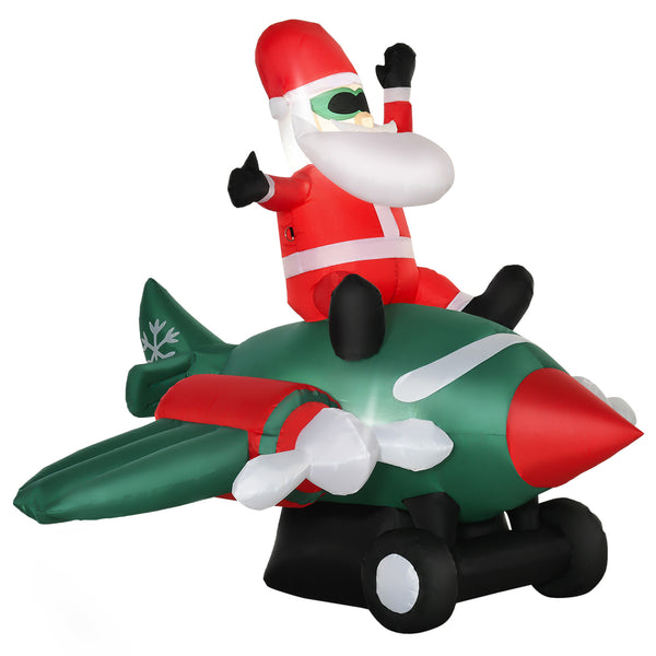 prezzo Père Noël gonflable H160 cm avec lumières LED multicolores d'avion