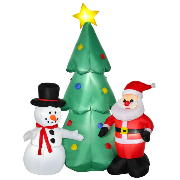 online Sapin de Noël gonflable H185 cm avec Bonhomme de Neige et Père Noël