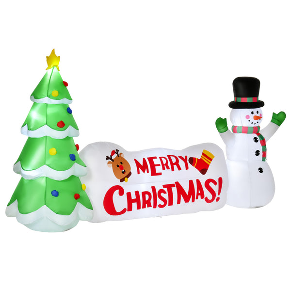 Sapin de Noël gonflable 163 cm avec bonhomme de neige écrit et lumières LED online