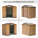 Casetta Box da Giardino in Lamiera di Acciaio Porta Utensili 213x127x185 cm -4