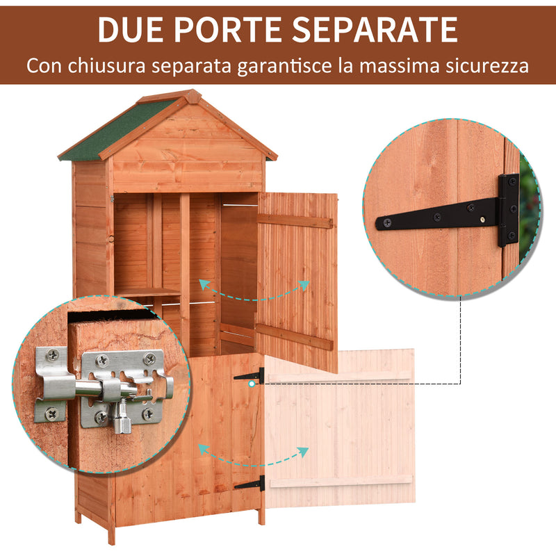 Casetta Box da Giardino in Legno Naturale 89x50 cm -4
