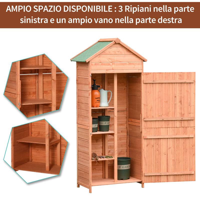 Casetta Box da Giardino in Legno Naturale 89x50 cm -5