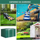 Casetta Box da Giardino in Lamiera Verde 246x192.5x177.5 cm -7