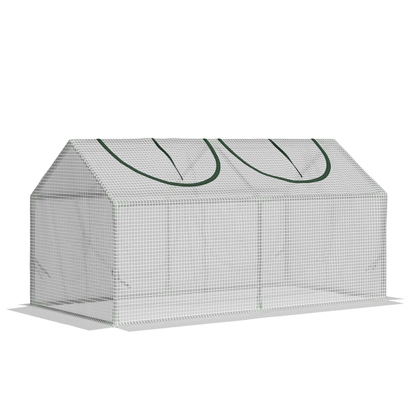 online Mini Serre avec 2 Fenêtres 119x60x60 cm Couverture PVC Anti-UV Blanc