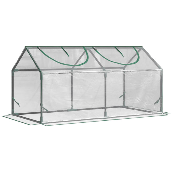Mini Serre avec 2 Fenêtres 119x60x60 cm Couverture PVC Anti-UV Transparente prezzo