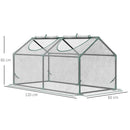 Mini Serra da Giardino con 2 Finestre 119x60x60 cm Copertura PVC Anti-UV Trasparente-3