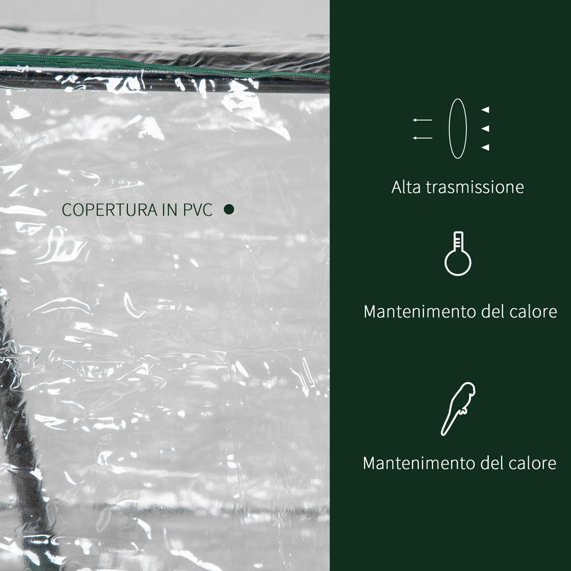 Mini Serra da Giardino con 2 Finestre 119x60x60 cm Copertura PVC Anti-UV Trasparente-7