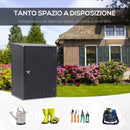 Casetta Box da Giardino Porta Utensili 100x103x160 cm in Lamiera di Acciaio Grigio-4