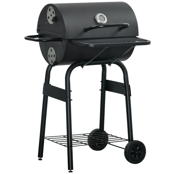 Barbecue à charbon 68x63x102 cm avec couvercle en métal noir prezzo
