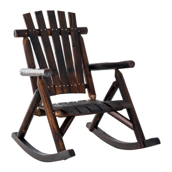 online Chaise à bascule de jardin 97x71x100 cm en bois de sapin carbonisé