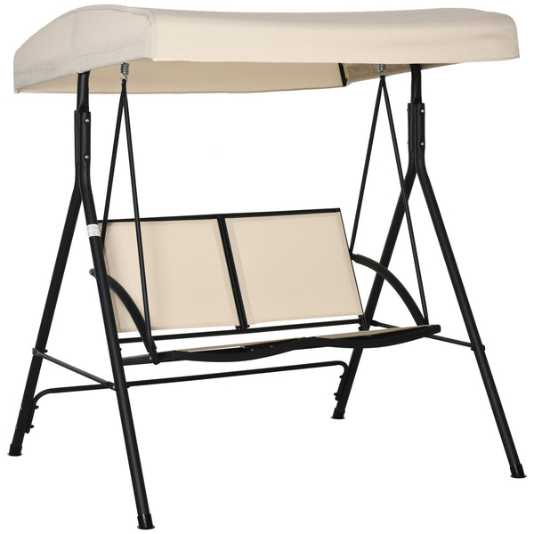 prezzo Rocking Chair 2 places 140x118x162 cm en Acier et Polyester Beige