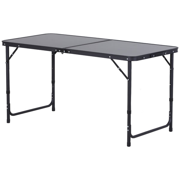 Table de camping pique-nique pliante réglable en aluminium 120x60x68 cm Gris et Noir prezzo
