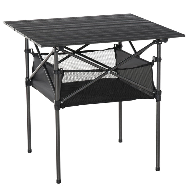 sconto Table de camping pliante 70x70x69 cm en aluminium noir