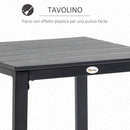 Set Tavolino e 2 Sedie da Giardino in Acciaio e Plastica Marrone-6
