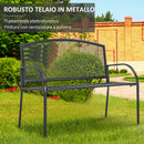 Panchina da Giardino 110,5x53,5x89 cm in Metallo Grigio scuro-5