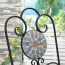 Set Tavolo e 2 Sedie Pieghevoli da Giardino  con Mosaico Grigio-7
