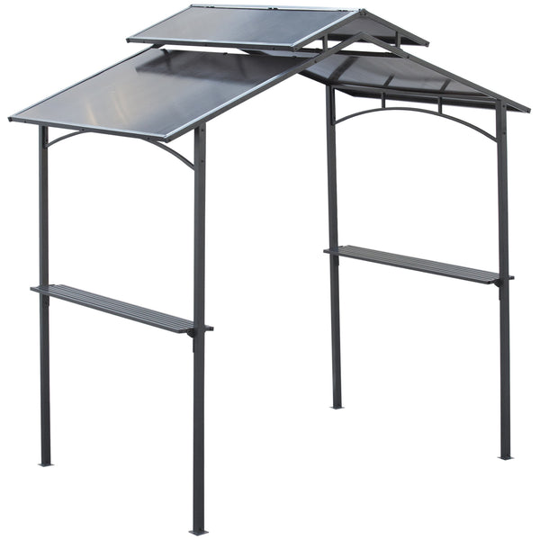 online Tonnelle de jardin pour barbecue 240x150x250 cm avec toit en polycarbonate noir