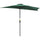 Parasol de jardin 2,6x1,3x2,3 m mât semi-circulaire Ø38 mm en aluminium abat-jour vert