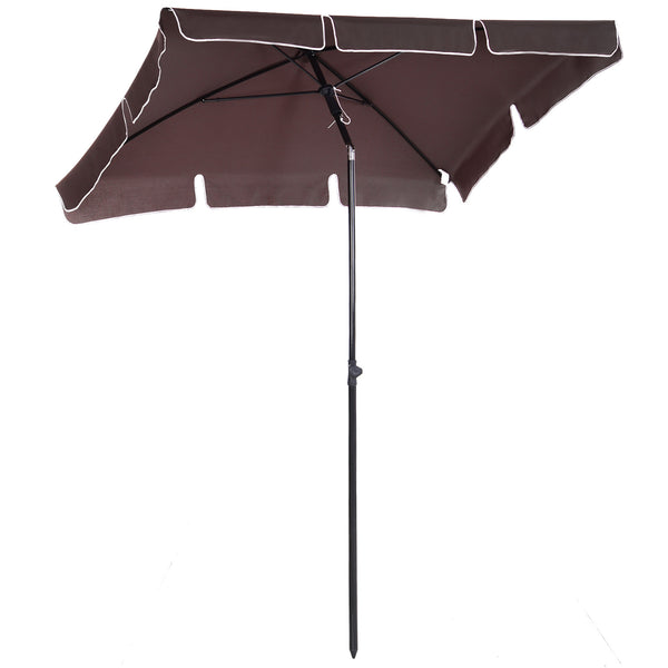 prezzo Parasol de jardin 2x1,25 m mât inclinable en aluminium Ø28 mm marron