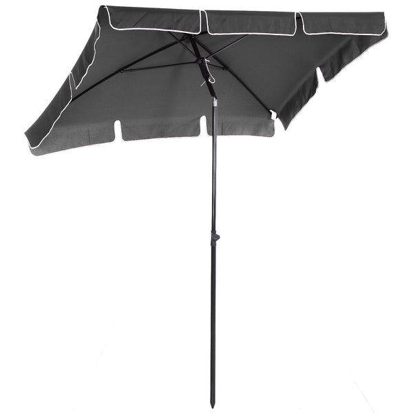 prezzo Parasol de jardin 2x1,25 m mât inclinable en aluminium Ø28 mm gris foncé