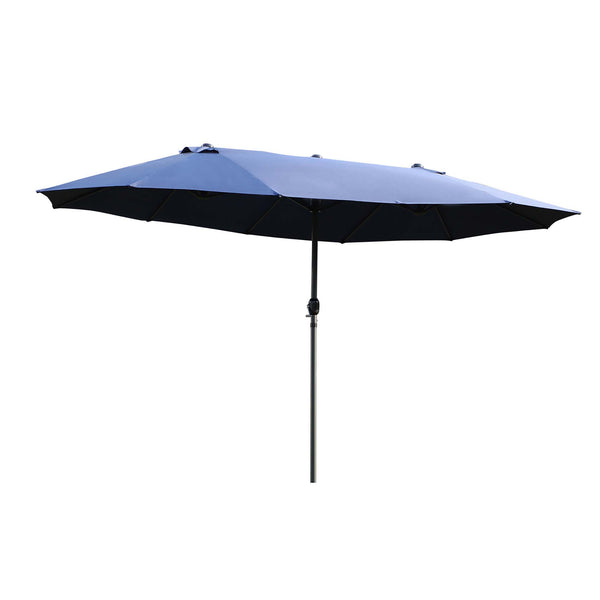 Parasol de jardin double 460x270x240 cm en acier et polyester bleu prezzo