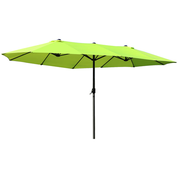 Parasol de jardin double 460x270x240 cm en acier et polyester vert acquista