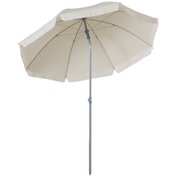 acquista Parasol de jardin en métal Ø2,2m avec toile inclinable blanc crème