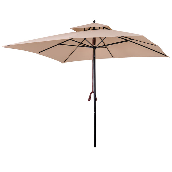 prezzo Parasol de jardin 3x3m en métal et polyester beige et noir