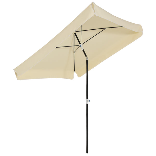 Parasol de jardin 2x2m en métal et polyester blanc crème acquista