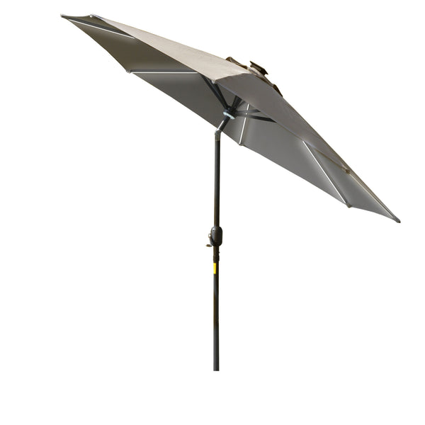 online Parasol de Jardin avec Lumières LED et Panneau Solaire Ø2,66m en Métal et Polyester Gris