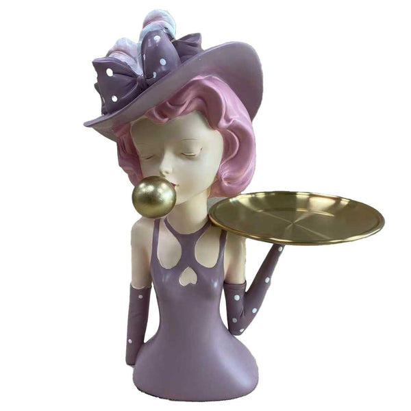 prezzo Figurine femme en résine rose 22,8x13,3xh31 cm