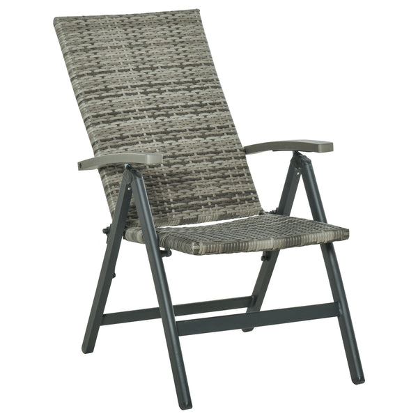 Chaise de jardin pliante 59x68x107 cm en aluminium et rotin gris acquista