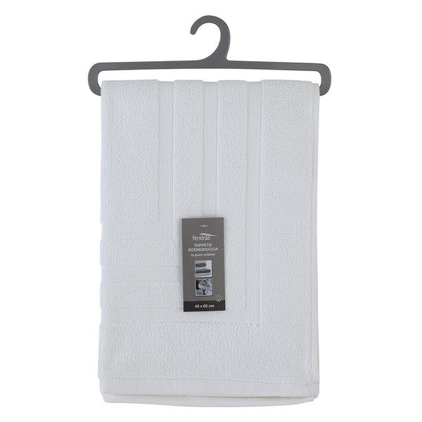 Tapis de douche 46x65 cm en éponge de coton blanc Feridras online